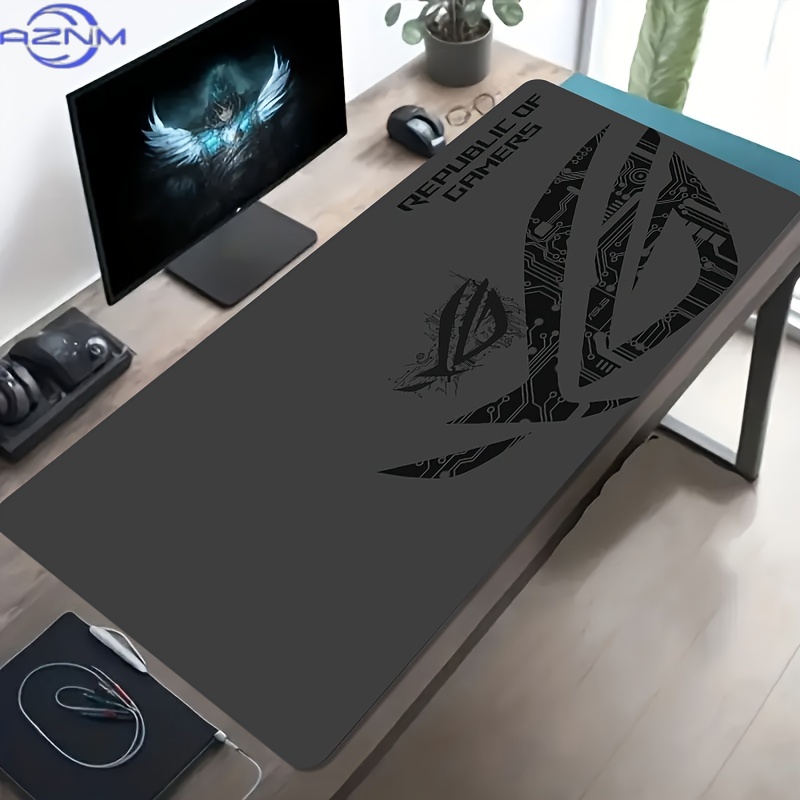 Pc Gaming Rog - 大型ゲーミングマウスパッド 1枚 ROG回路基板デザイン 滑り止めゴムベース オフィス・ゲーミングセットアップ用拡張デスクマット PCアクセサリー