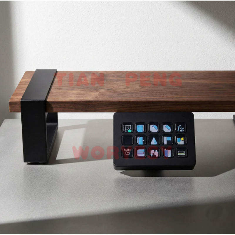 Stream Deck - WYORESYのエルガト・ストリームデッキMK2用精密人間工学に基づいたデスク下ブラケットは、ストリームコントローラーにフィットし、穴あけ不要で隠れた取り付けが可能です。