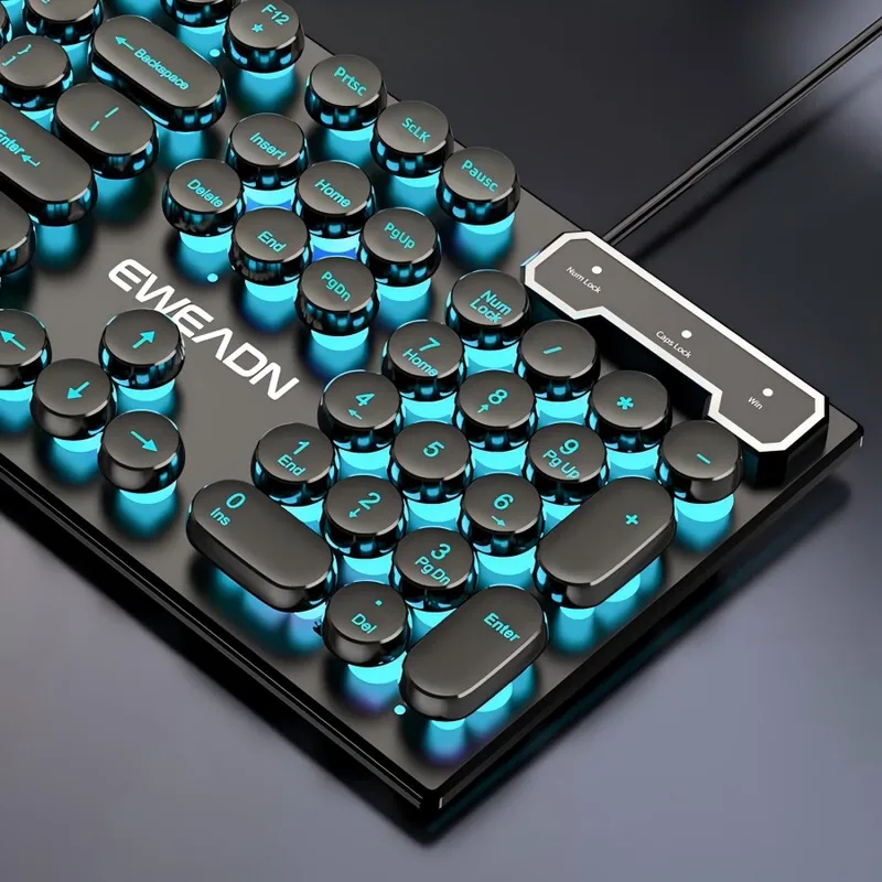 レトロパンクメカニカル風キーボードマウスセット有線ワイヤレス - Pc Gaming Keyboard のレビューと価格