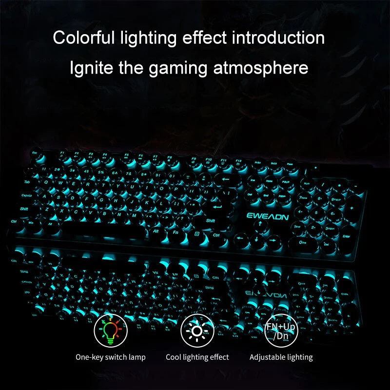 レトロパンクメカニカル風キーボードマウスセット有線ワイヤレス - Pc Gaming Keyboard のレビューと価格