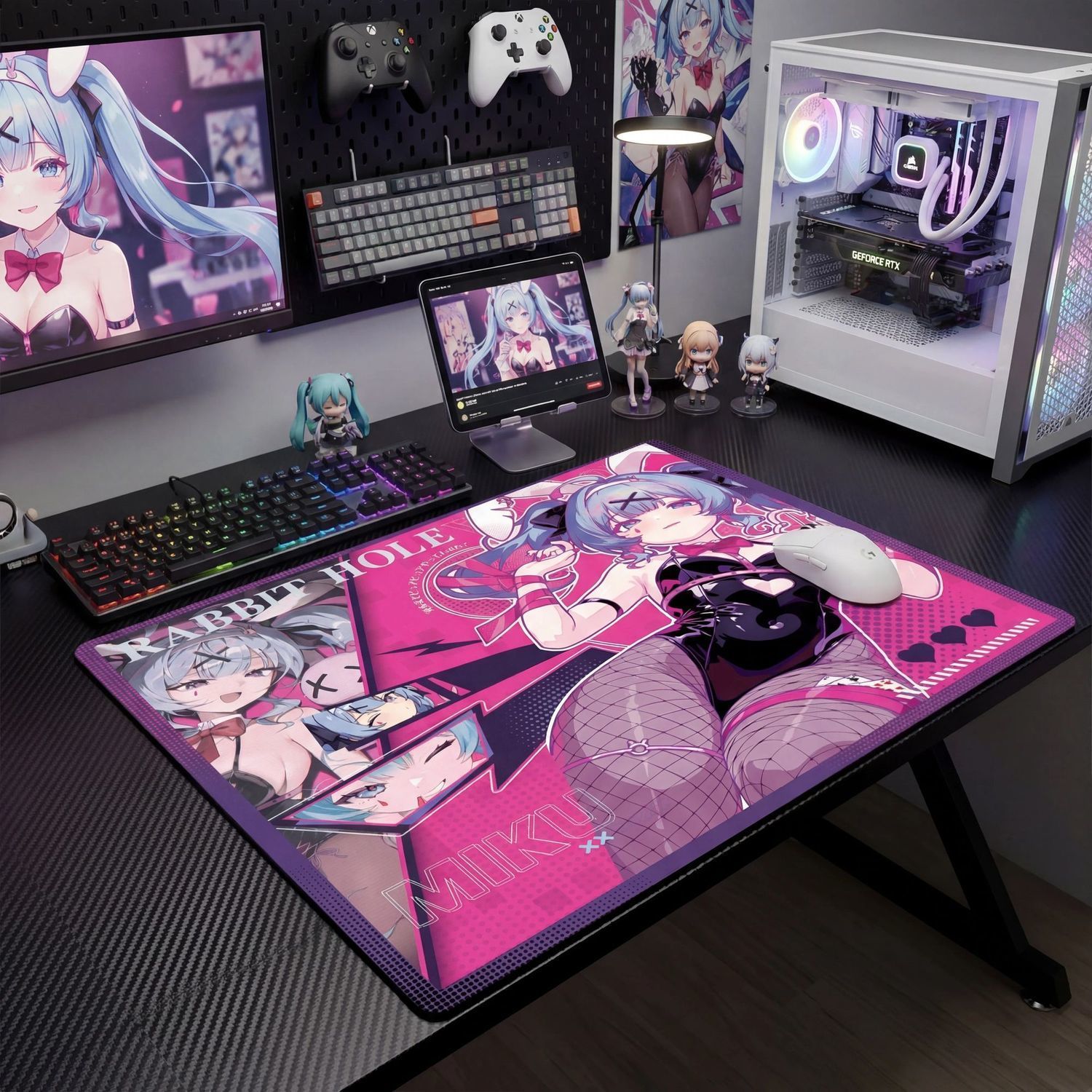 初音ミク ラビットホール特大ゲーミングマウスパッド アニメバ - Pc Gaming Hatsune Miku のレビューと価格
