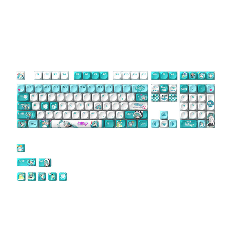 アニメメカニカルキーボードキーキャップかわいい初音ミクフィギ - Pc Gaming Hatsune Miku のレビューと価格